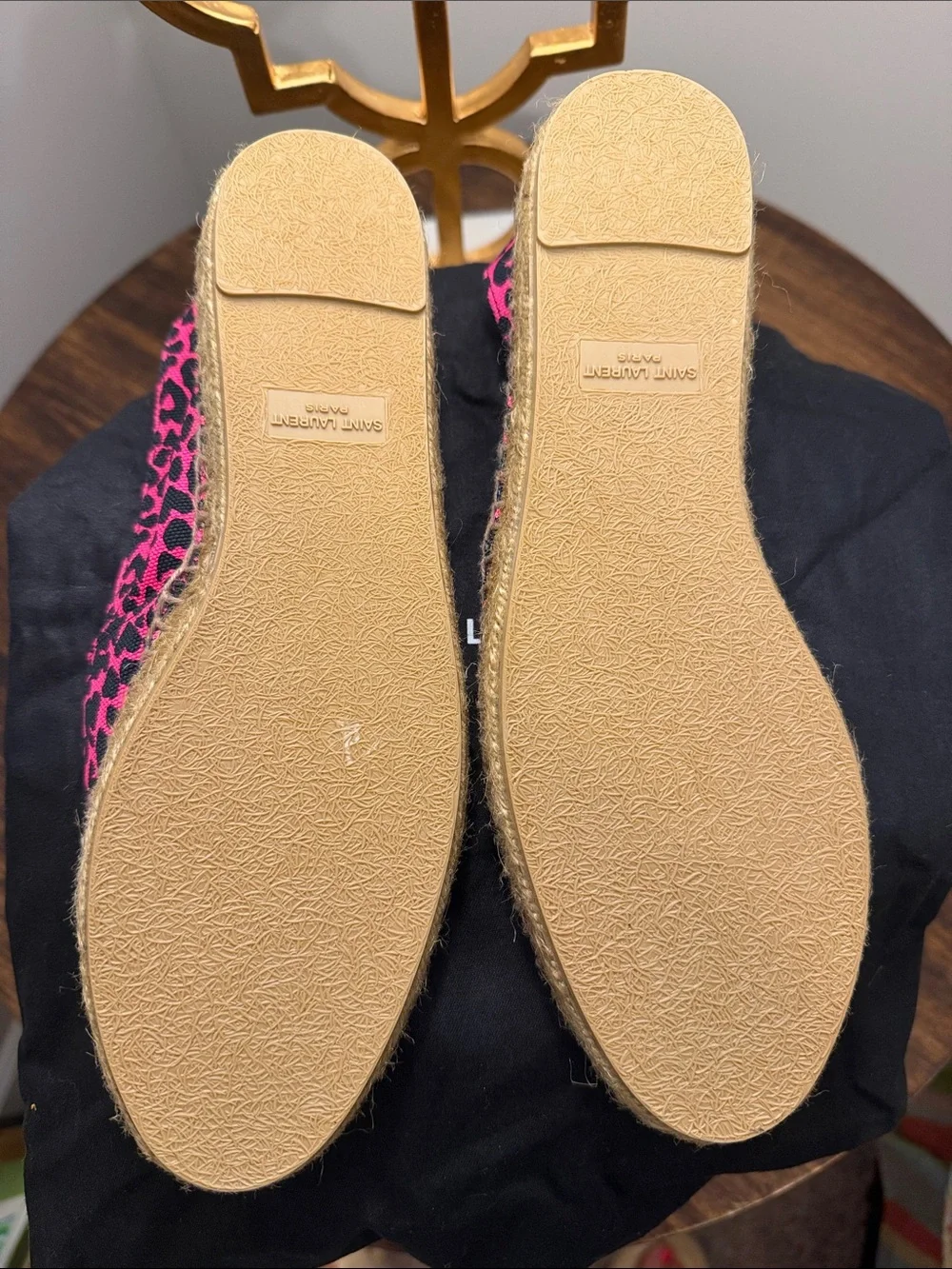Saint Laurent Leopard Print Espadrille Flats + dust bag
